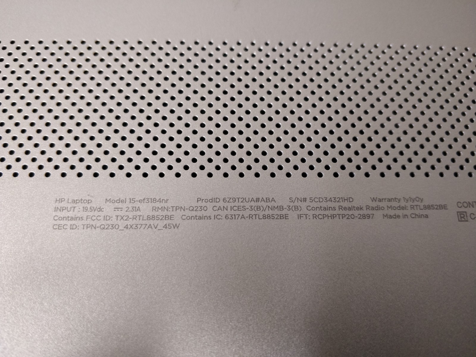 HP 15-EF3184NR AMD Ryzen 5 5625U@2.30GHz 8GB RAM NO DRIVE PARTS 8723