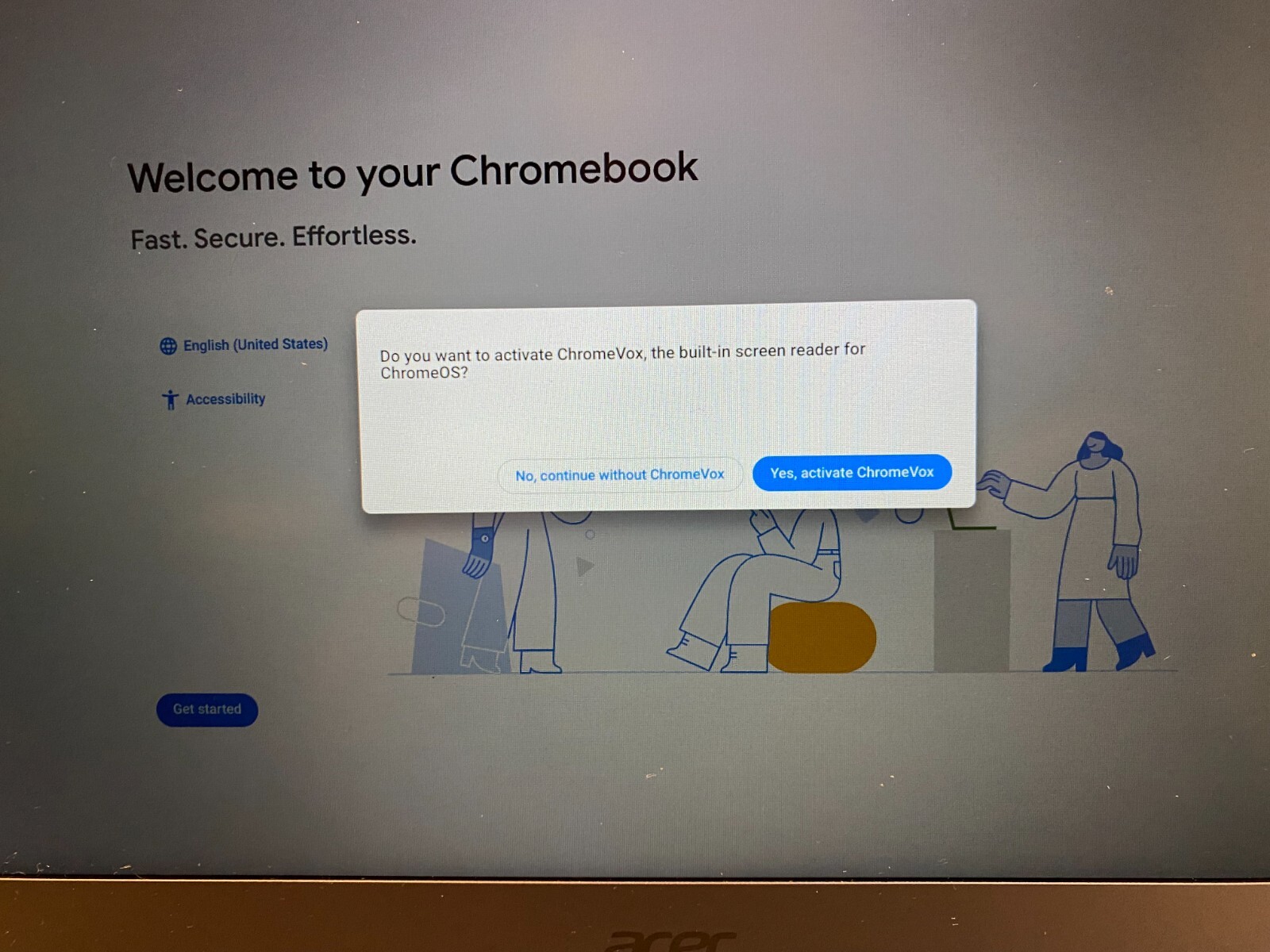 Acer Chromebook CB3-431-C7VZ (model: N16P1) reset to factory setting