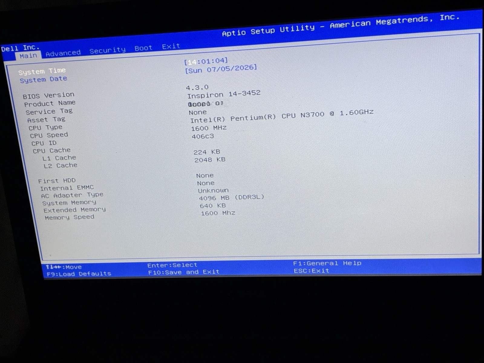 Dell Inspiron 14 4gb Ram 128gb SSD ( Needs Dell Power Supply Tested Working)