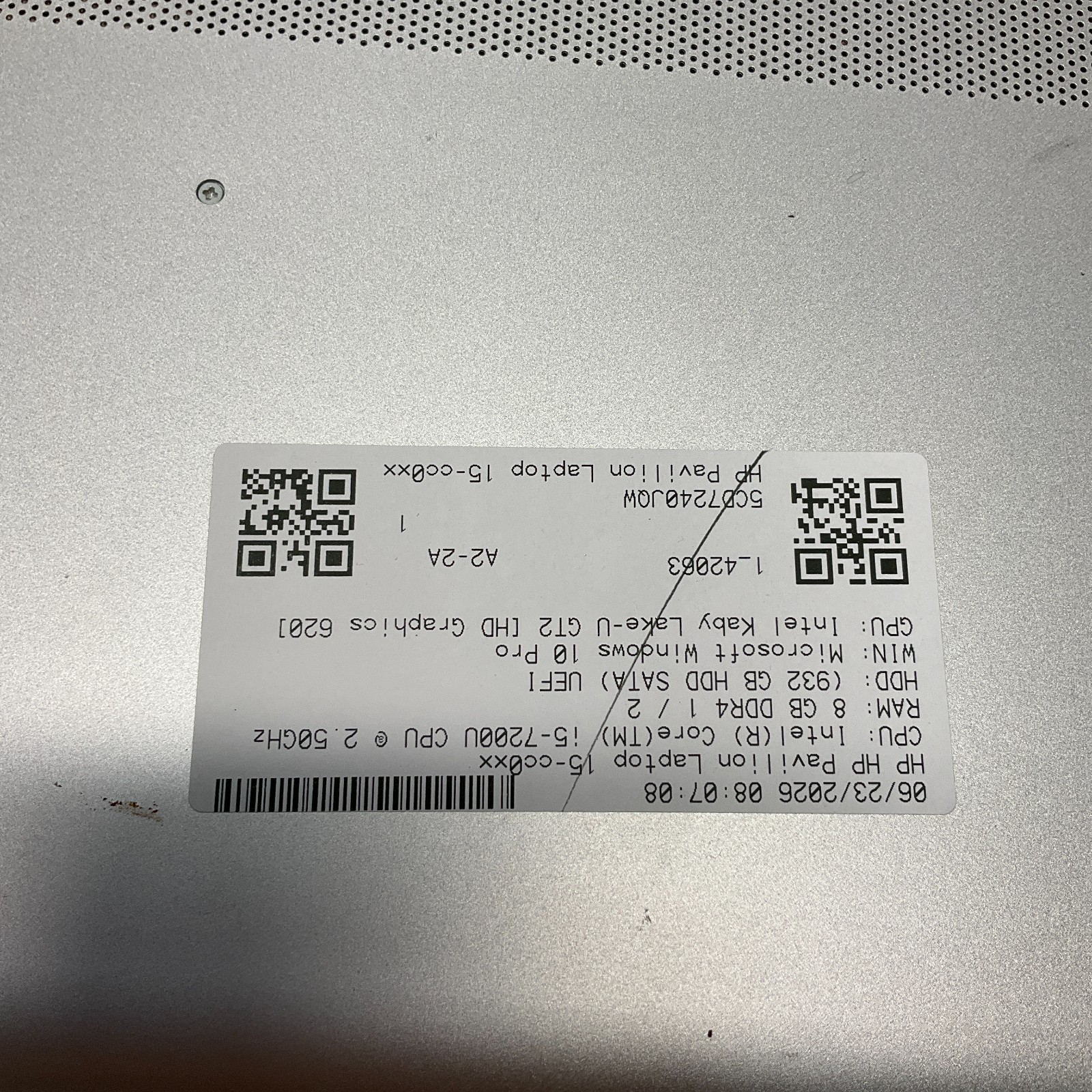 HP Pavilion 15-cc057cl Intel i5-7200U 8GB RAM 1TB HDD Windows 10 Pro Laptop