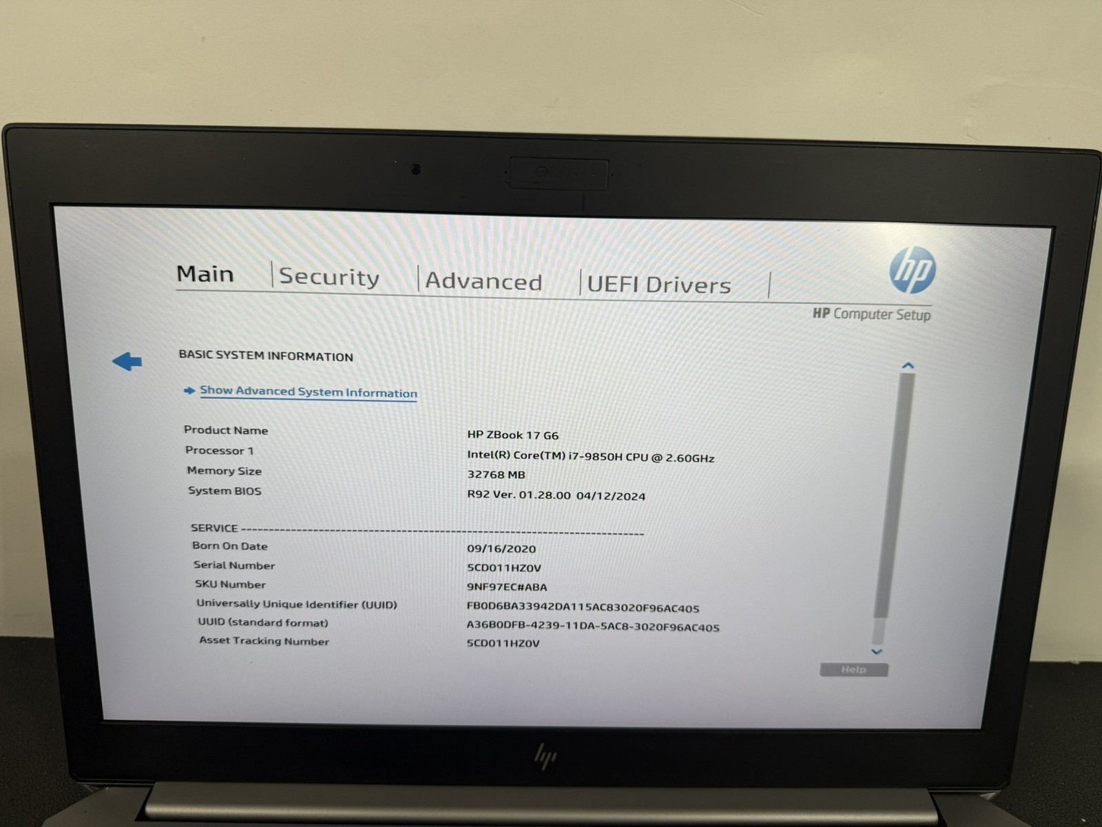 HP ZBook 17 G6 17.3″ i7-9850H 32GB DDR4 512GB RTX 3000 – NO BATTERY – READ