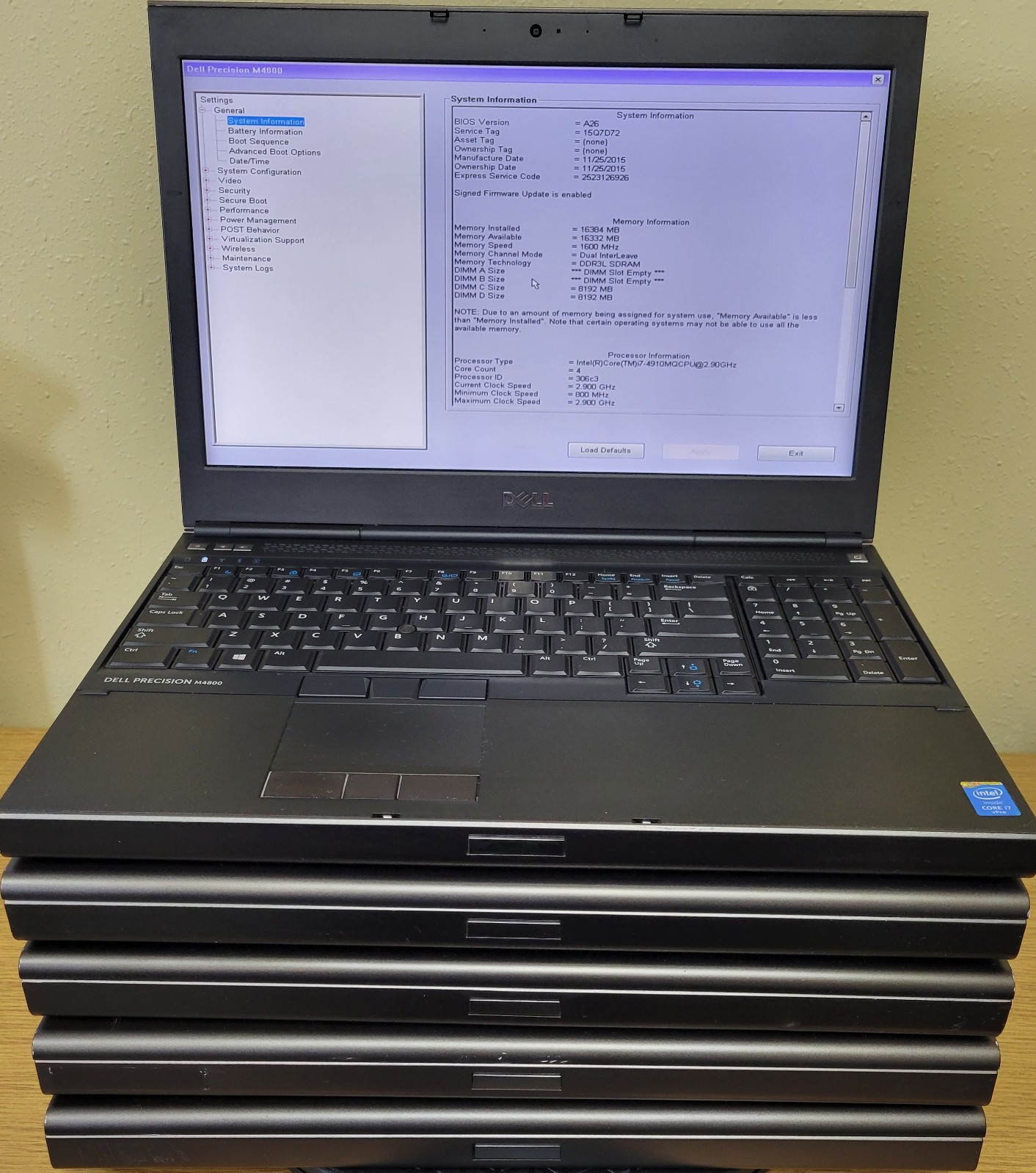 (Lot of 5)Dell Precision M4800 i7-4th Gen 2.7/2.80GHz 16GB No OS/HDD *READ DESC*
