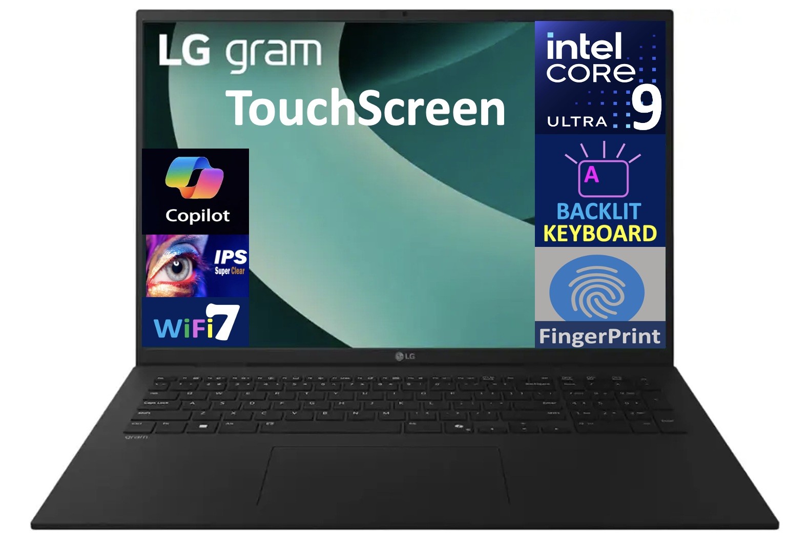 LG gram AI Powered 17″ WQXGA Touch Intel Ultra 9-288V 32GB 1TB SSD W11H Laptop