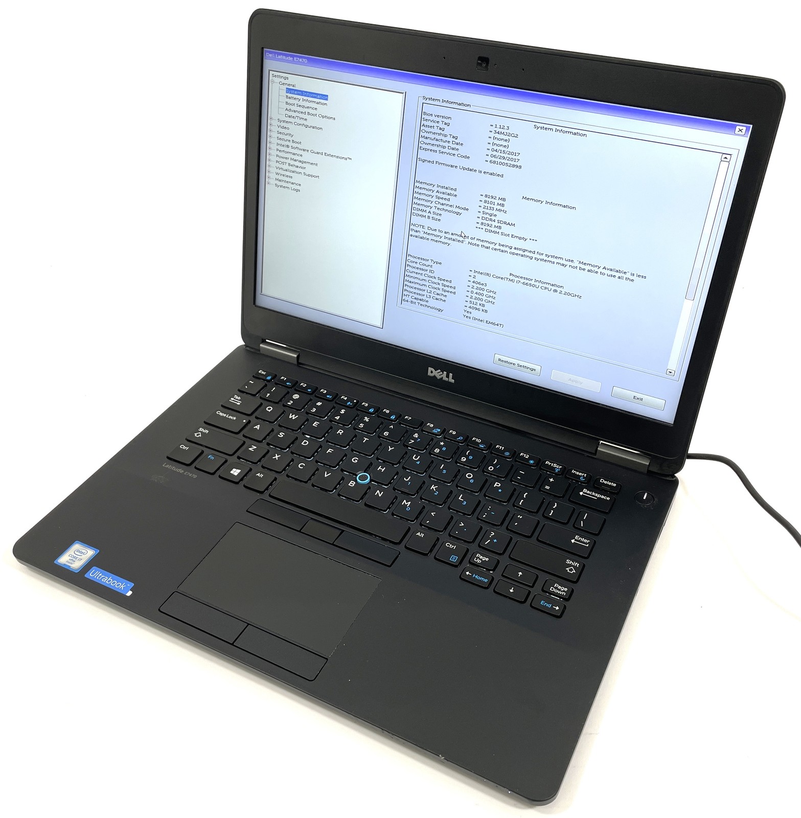Dell Latitude E7470 Laptop i7-6650U 128GB SSD 8GB RAM Iris 540 – NO OS
