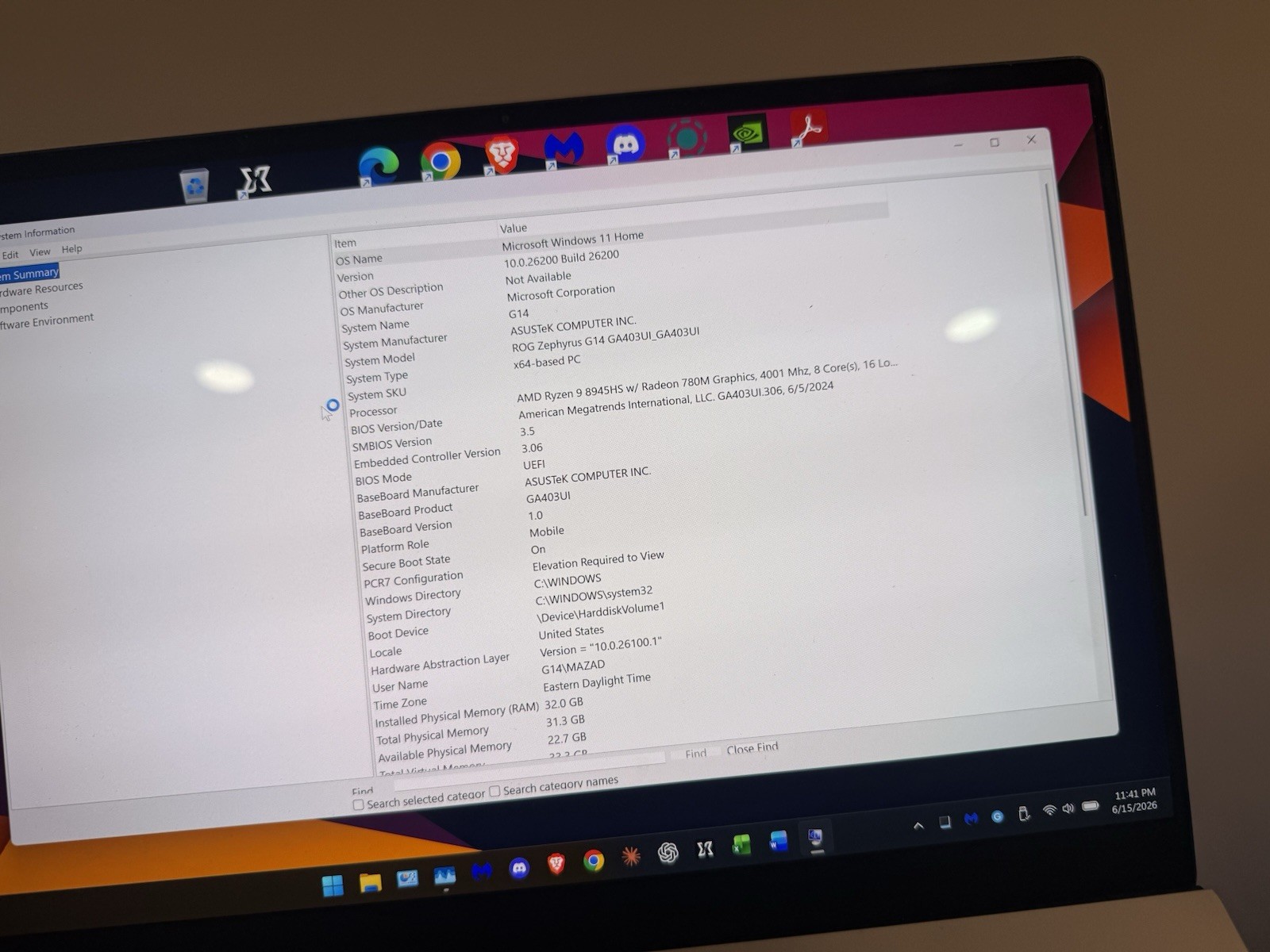 ASUS ROG Zephyrus G14 GA403UI Ryzen 8945HS RTX 4070 32GB 1TB SSD