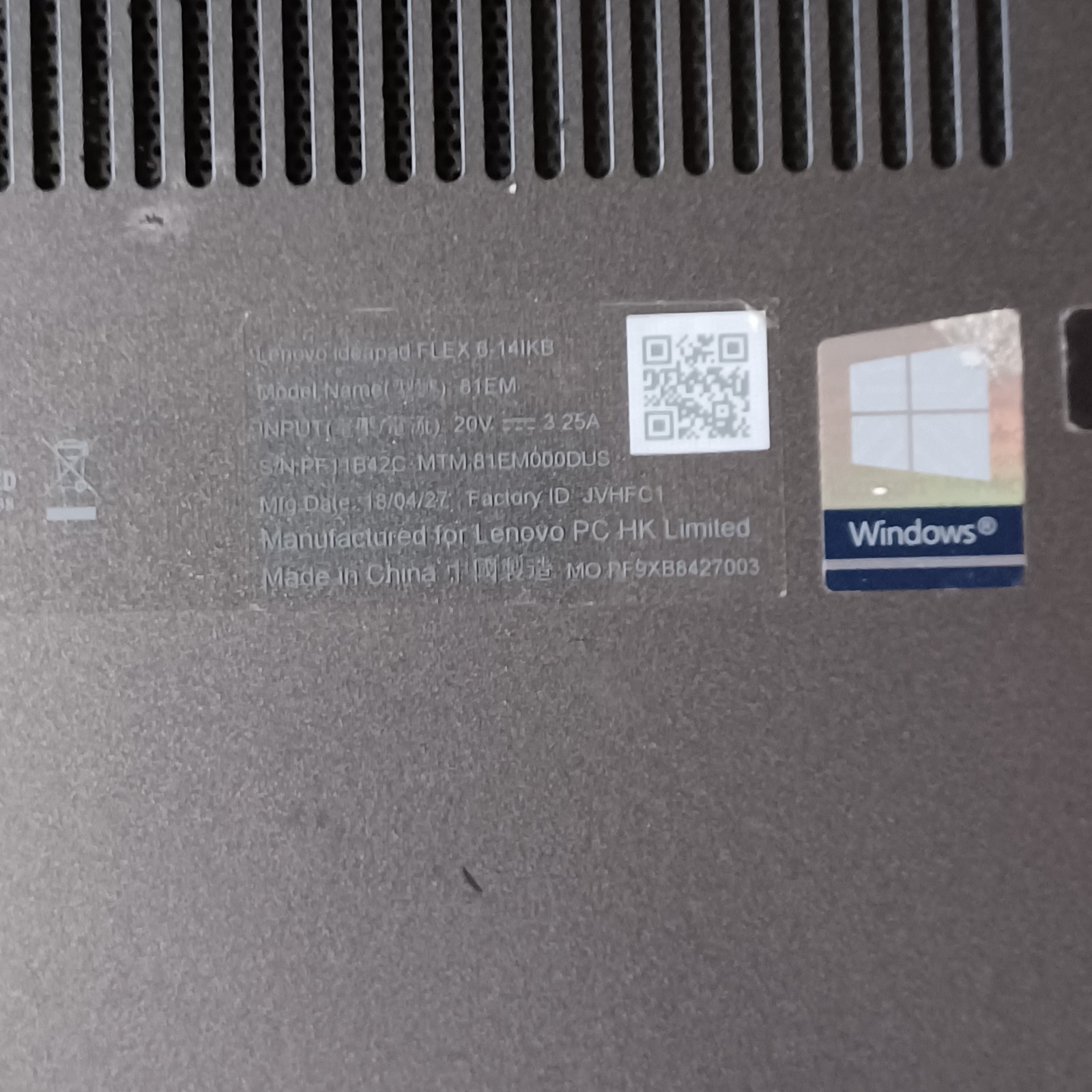 Lenovo Ideapad Flex 6 i7-8550 16GB 200GB SCREEN DMG