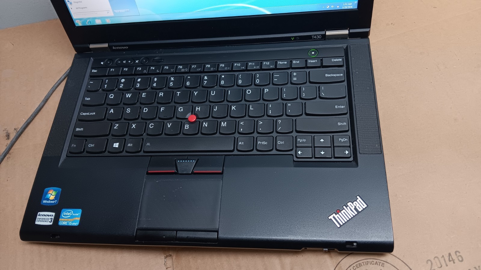 Lenovo Thinkpad T430 Laptop intel Core i5 @ 2.60 GHz 128 GB SSD Windows 7 pro