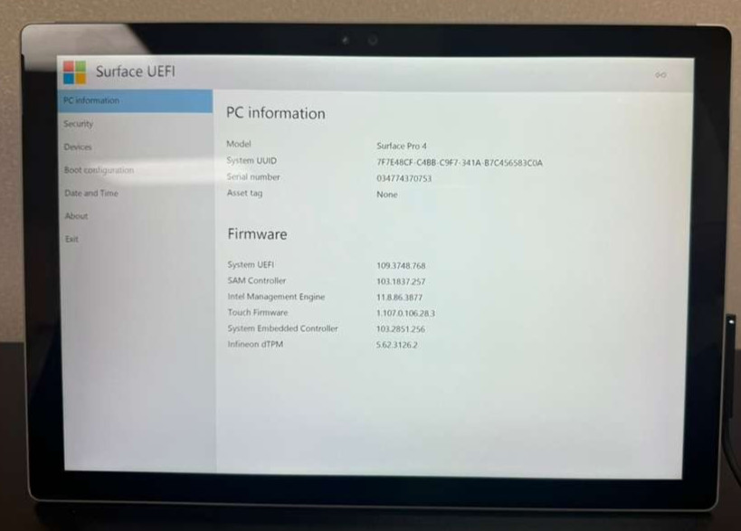 Microsoft Surface Pro 4 1724 12.3″ i7-6650U 16GB RAM 256GB SSD Windows 11 Pro