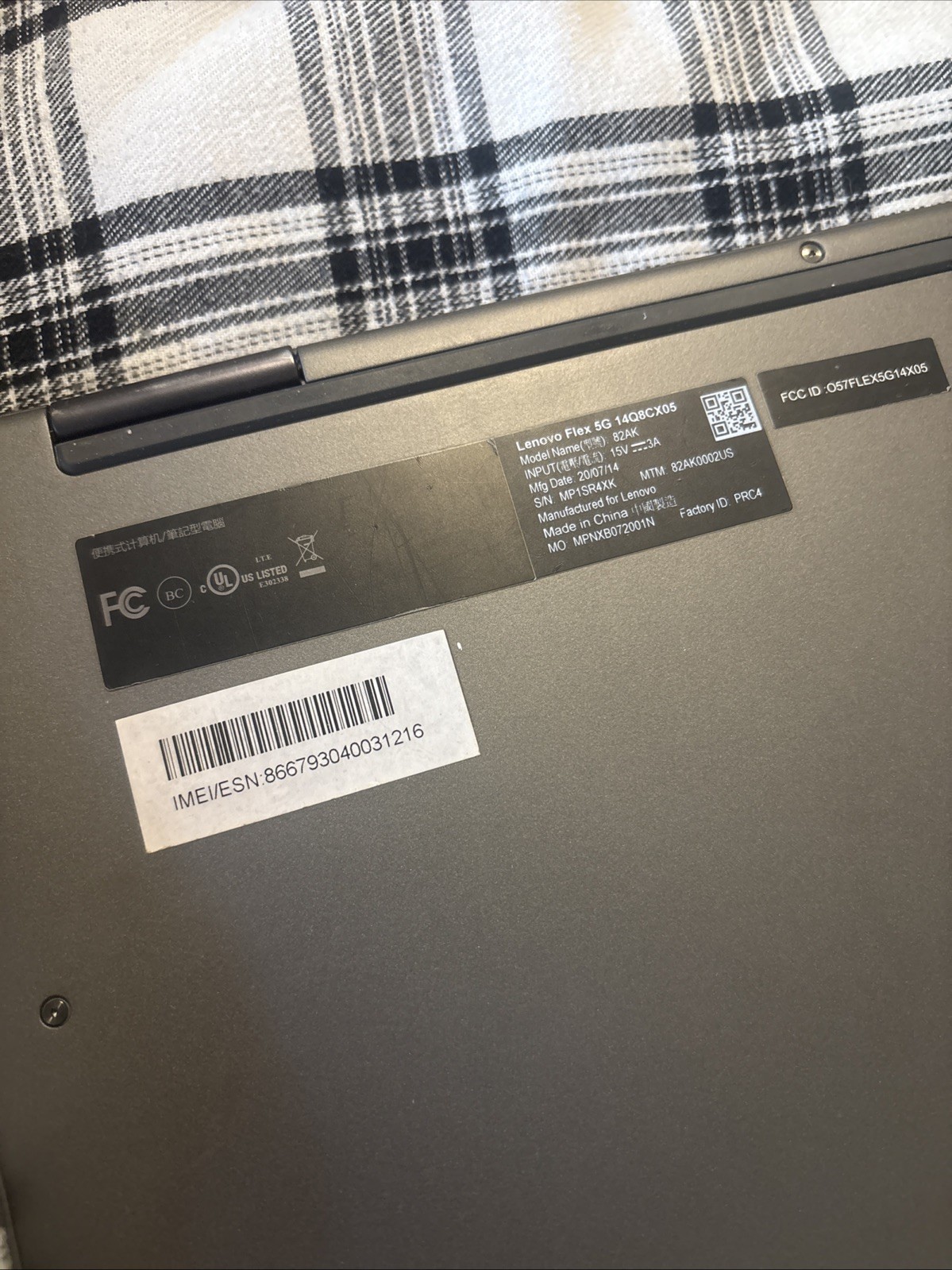 Lenovo Flex 5G 14″(256 GB UFS 8gb RAM) Laptop – Gray 14Q8CX05 Touchscreen 2 In 1