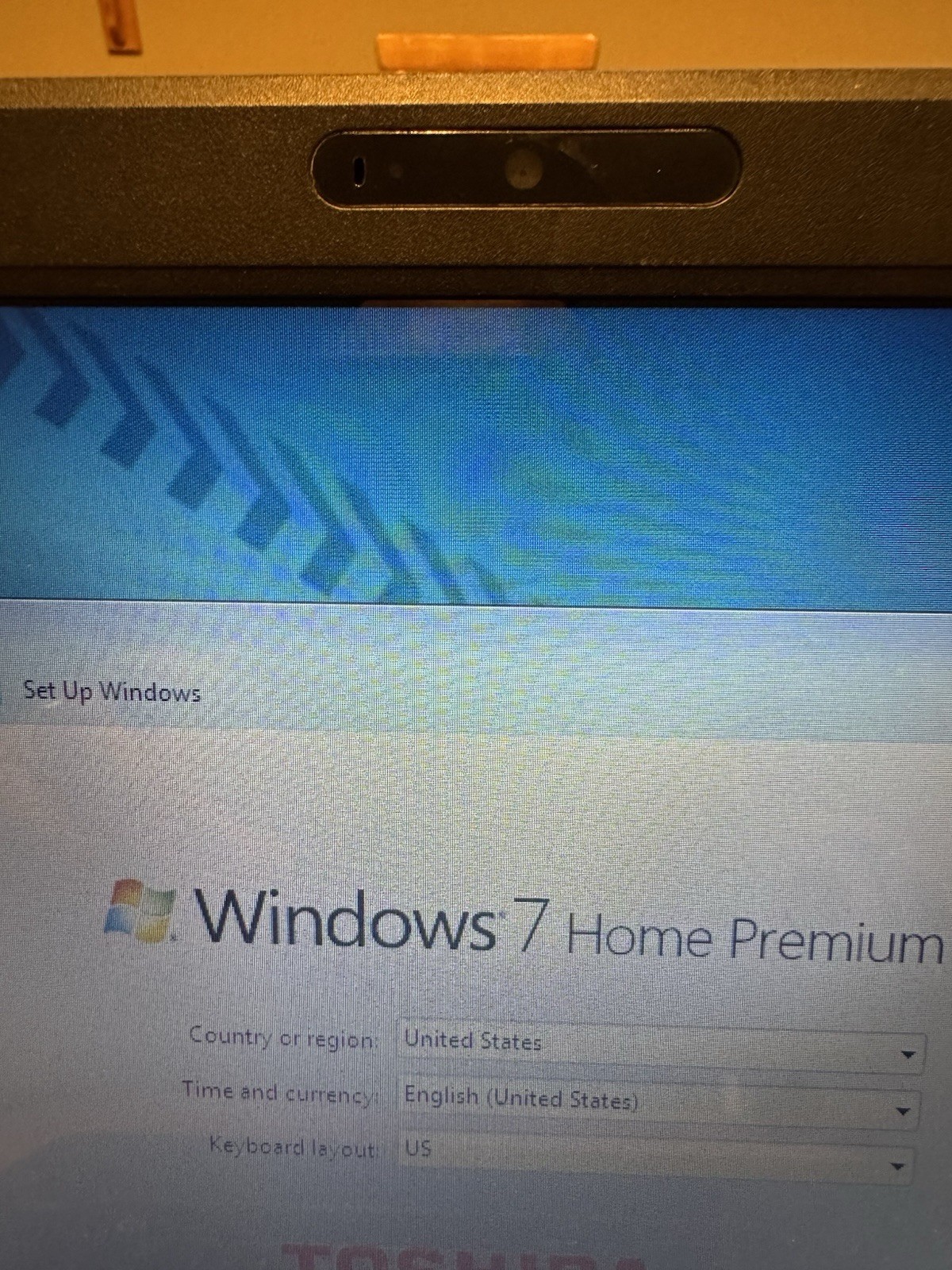 Toshiba Laptop Windows 7