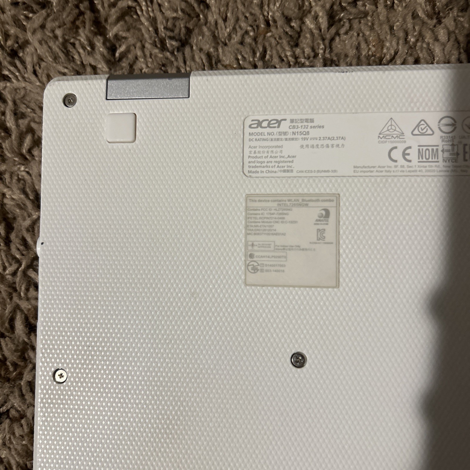 Acer Chromebook 11 CB3-131 11.6″ White Laptop – With Charger – Tested & Working