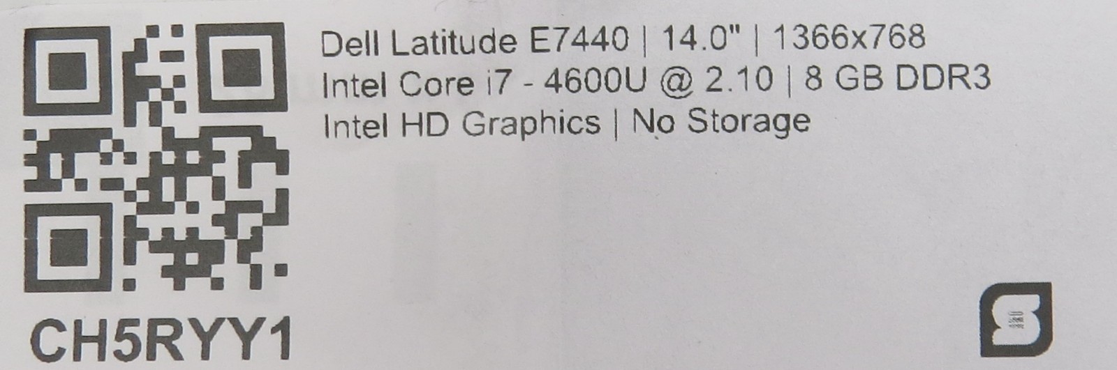 Dell Latitude E7440 | 14.0″ | i7-4600U @ 2.10GHz | 8GB DDR3 | No HDD/OS