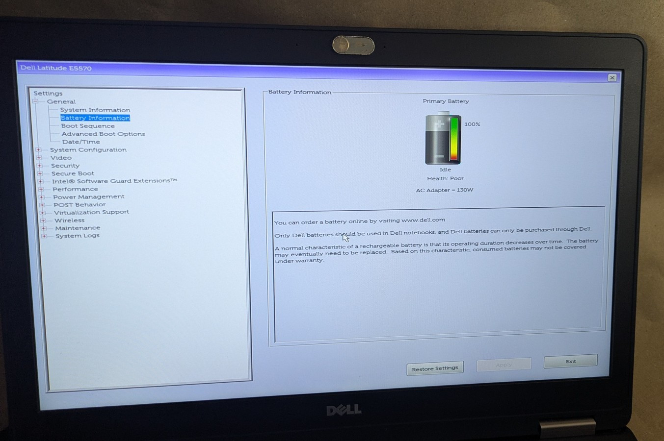Dell Latitude E5570 15.6″ i7 6820HQ 2.7GHz 8GB RAM 256GB SSD Win 11 AC Adapter