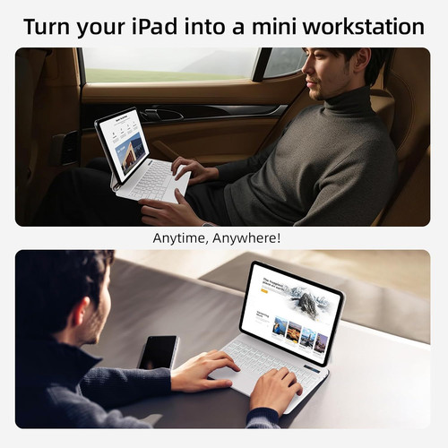 Keyboard Case for iPad Air 11 11/10.9 & Pro 11, White