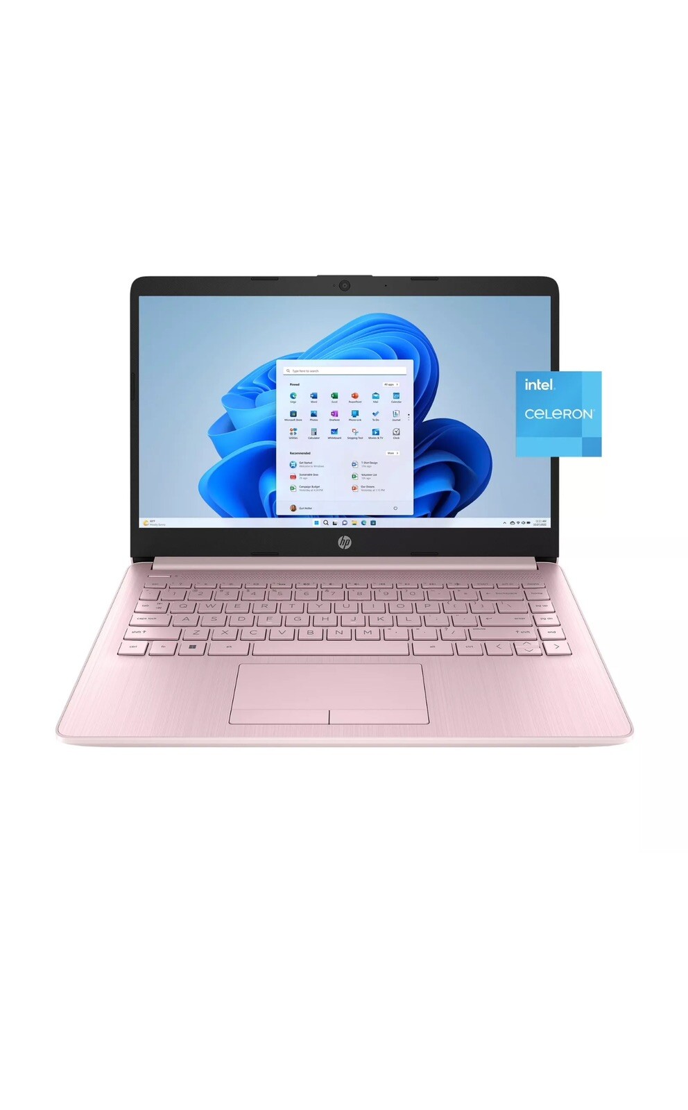 New HP Stream 14″ HD Laptop Intel N4120 64GB eMMC 4GB Ram Office Windows 11 Pink