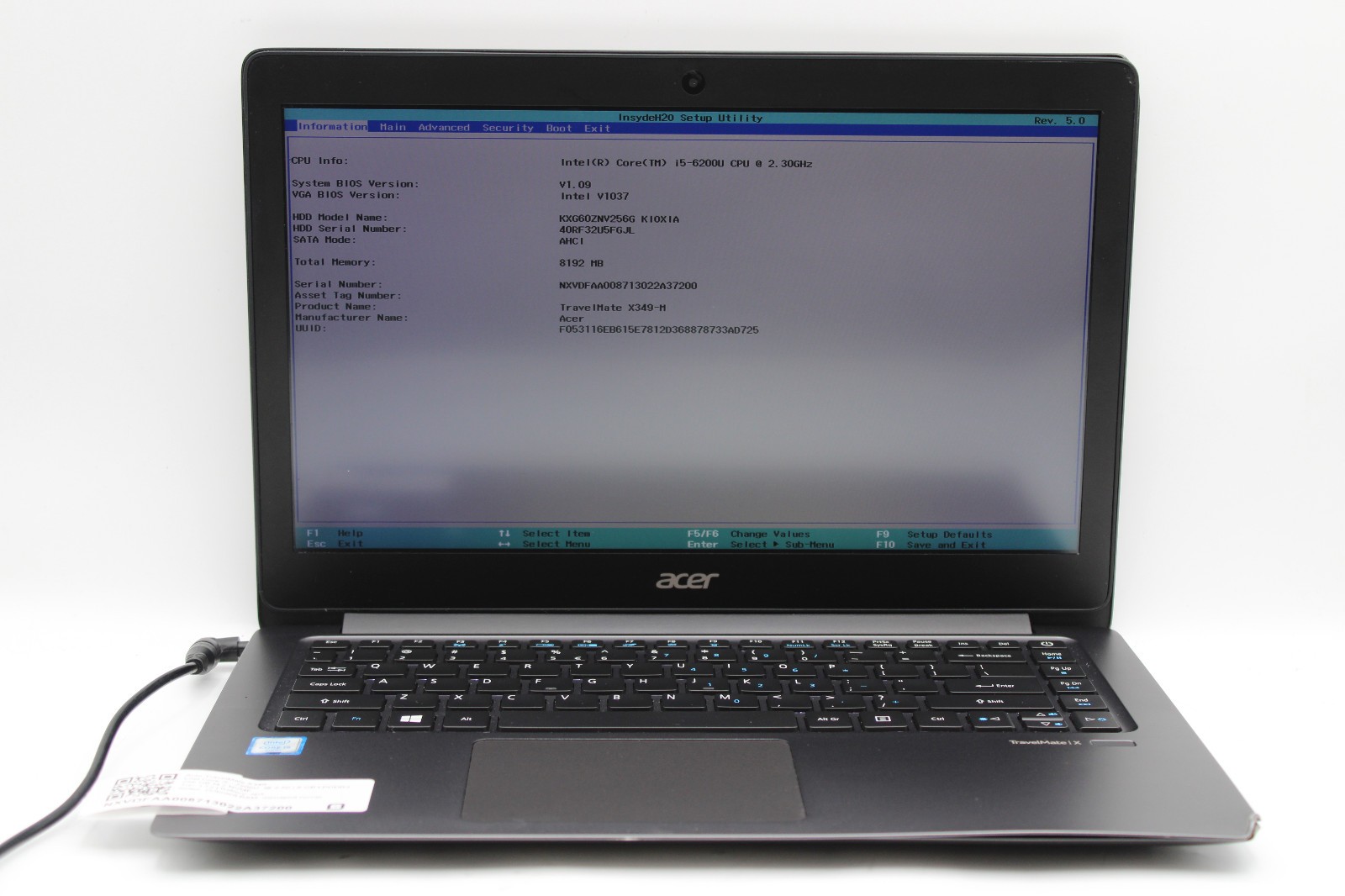 Acer TravelMate TMX349 i5 7200U @ 2.5 GHz 8GB RAM 256GB SSD No OS