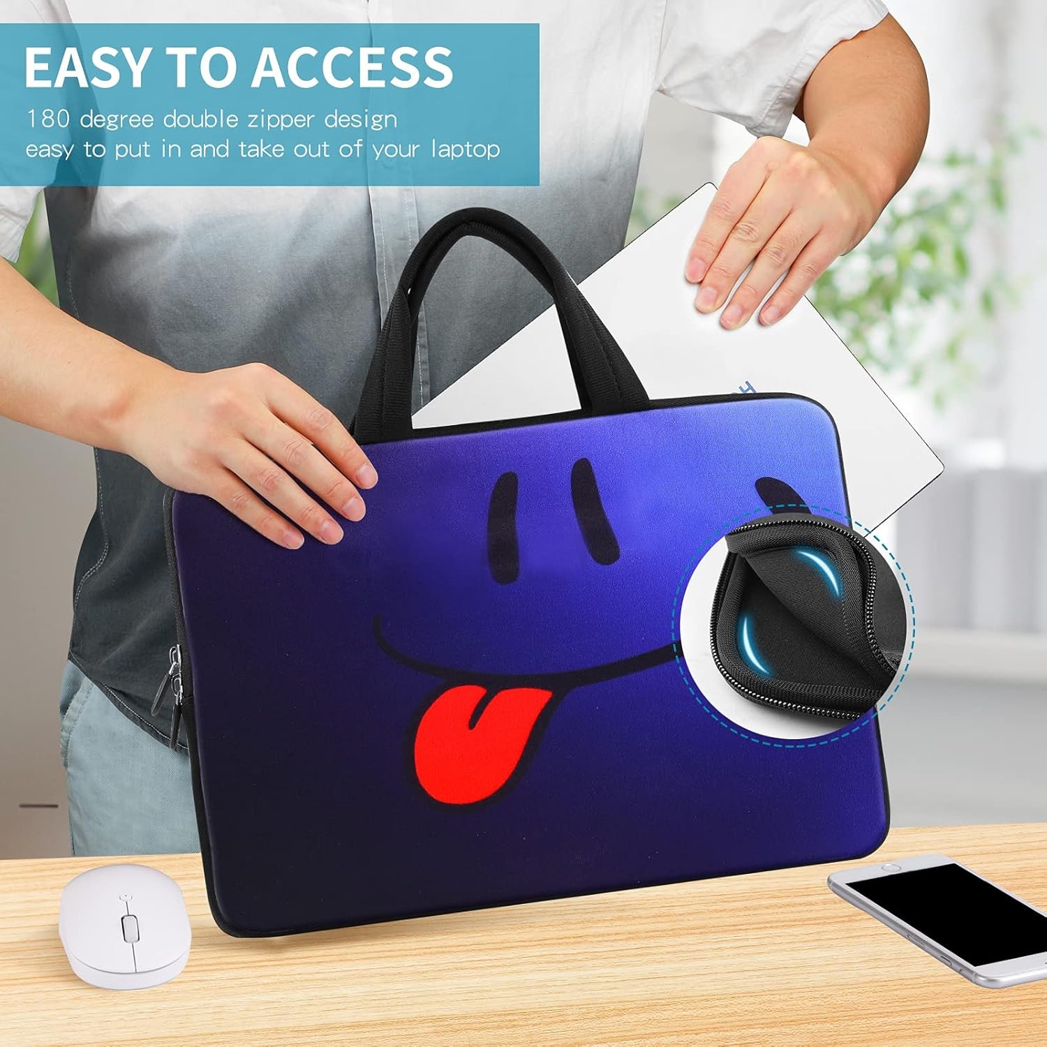 Smile 14 15 15.4 15.6 inch Laptop Handle bag Computer Protect Case Pouch Holder