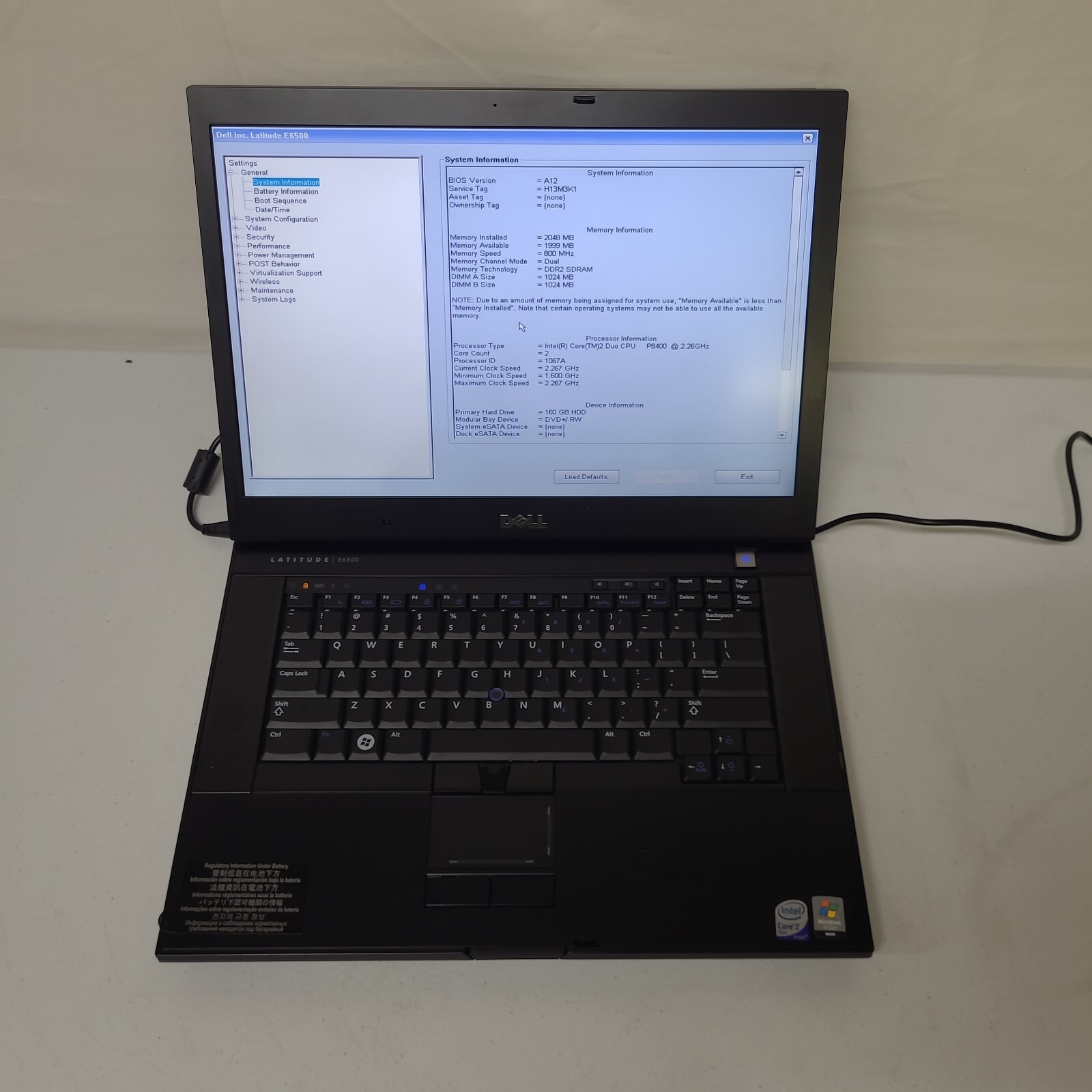 Dell Latitude E6500 Laptop P8400 2.26GHz 160GB HDD NO OS AS IS READ 15.3″ Wi-Fi