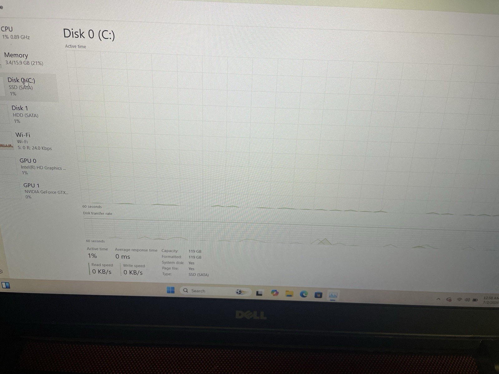 Dell Inspiron 7559 Gaming Laptop 16GB RAM, 128GB SSD, GTX 960M(4GB)WIN 11 HOME.