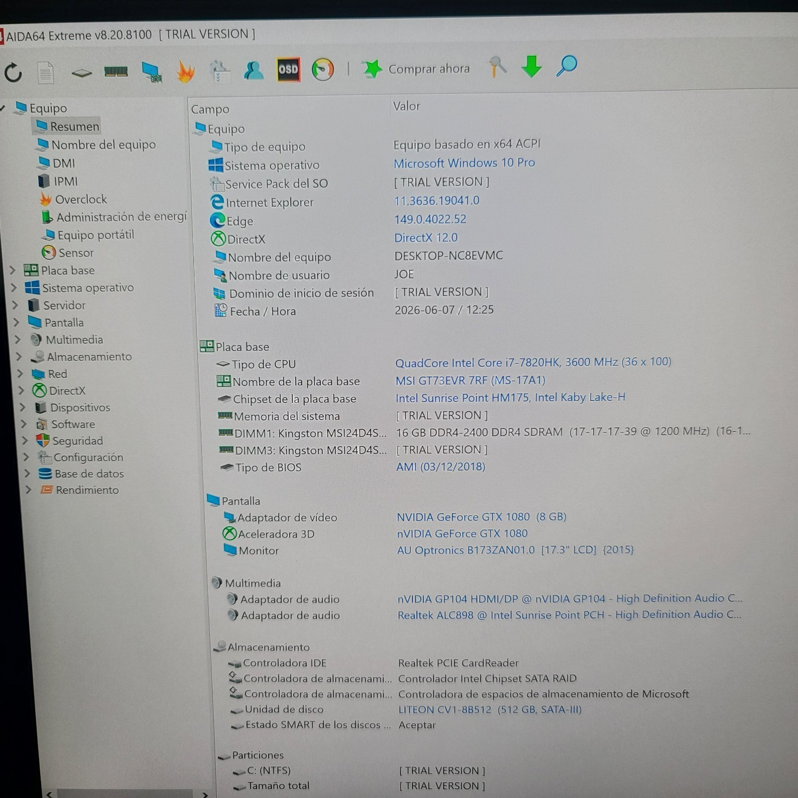 MSI GT73EVR 7RF TITAN PRO GAMING LAPTOP i7-7820HK 32GB RAM GTX 1080 512GB SSD