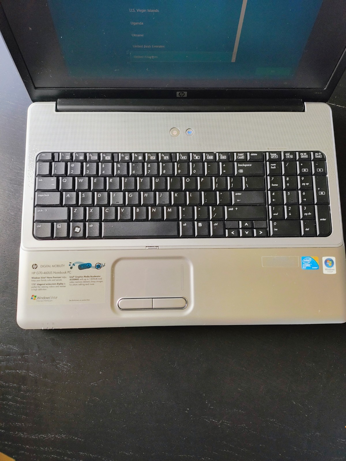 HP G70-460US; 4gb Ram, 320 Gb Hdd, Battery, And Charger + Windows 10