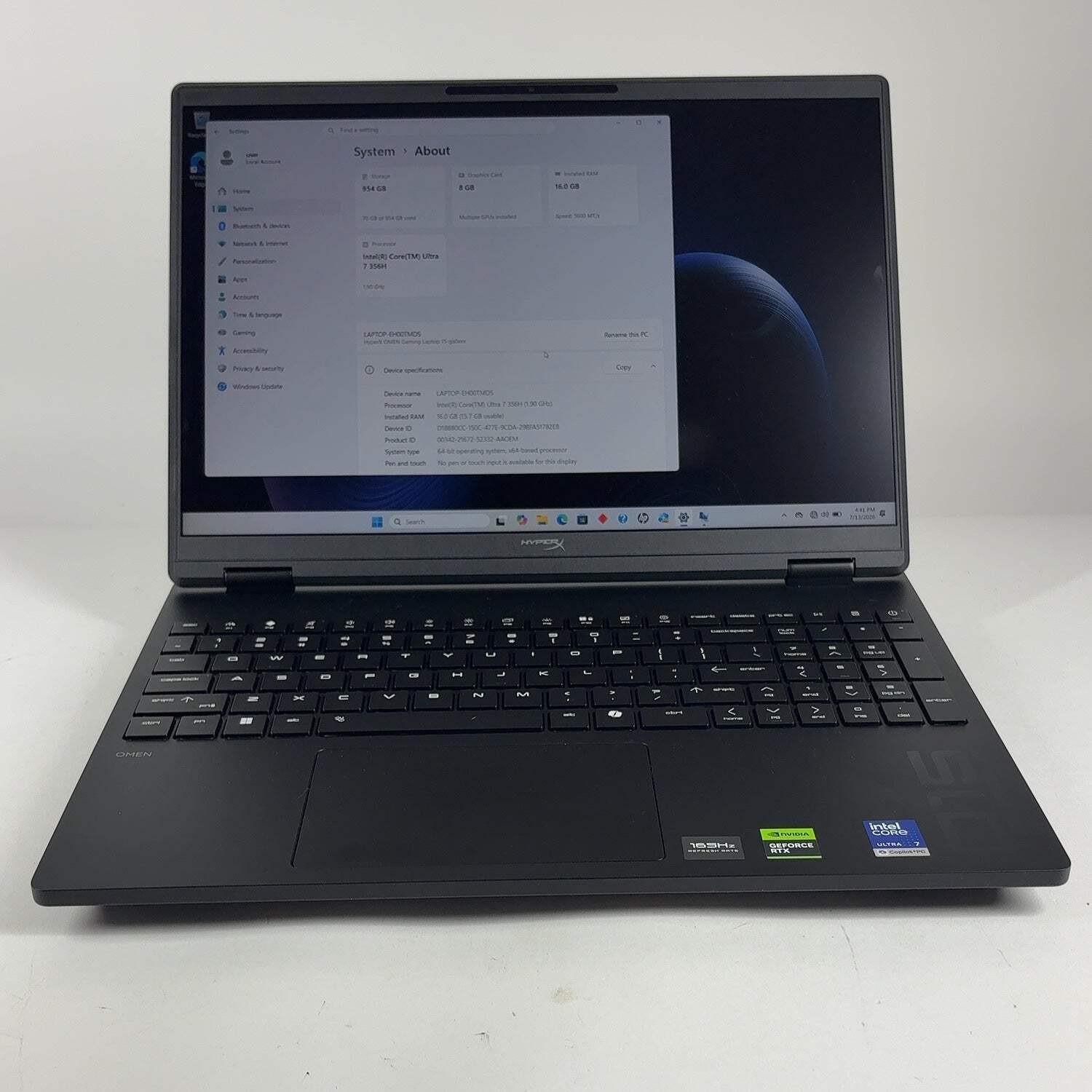 HP Omen 15-GA0099NR 16″ Core Ultra 5 225H 1.9GHz 16GB RAM 1TB SSD