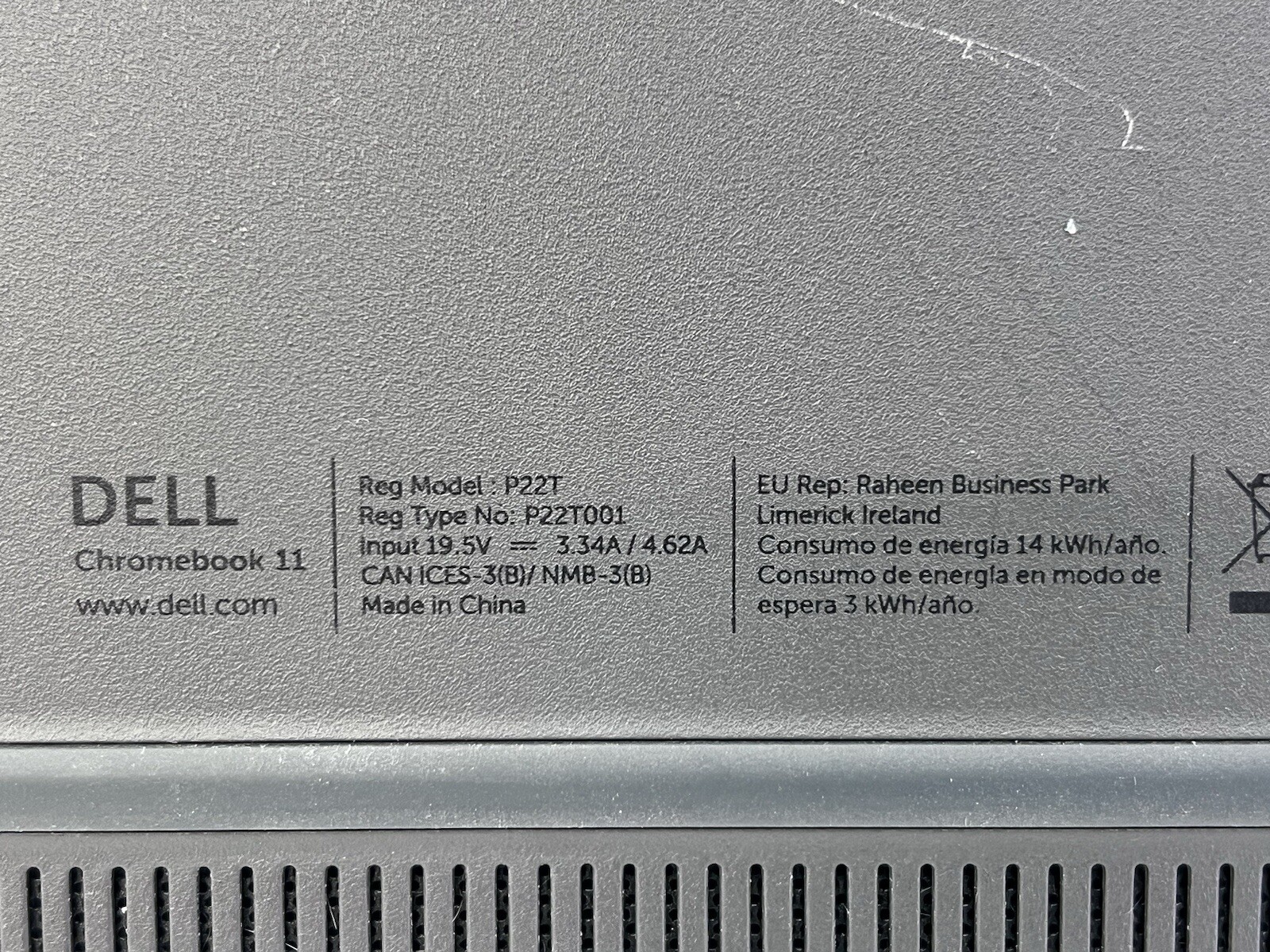 Dell Chromebook 11 (P22T) With Dell Charger