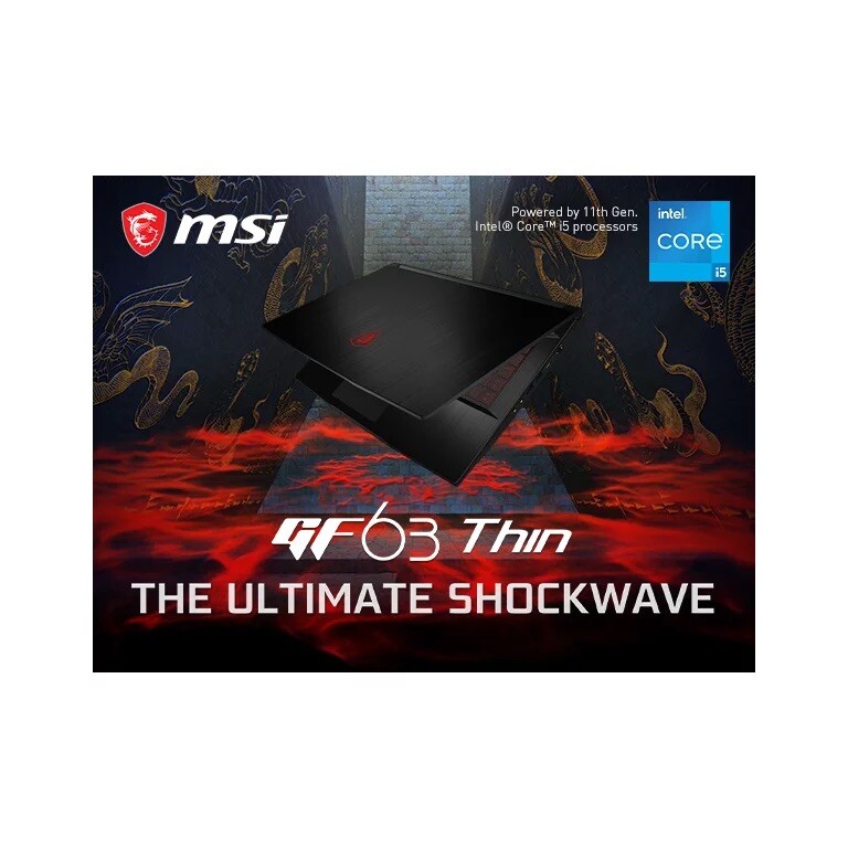 MSI GF63 Thin 10SCXR-222 15.6” (256GB SSD, Intel Core i5 10th Gen., 4.50GHz,…