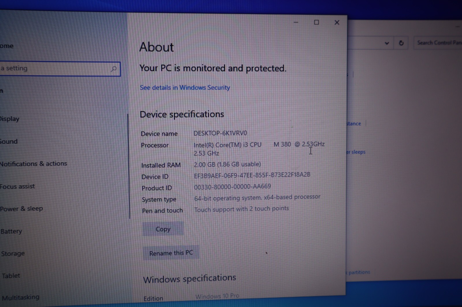 Lenovo Laptop ThinkPad Edge 031946U i3 CPU M380 @ 2.53GHz 2.0 GB Ram w/ Charger
