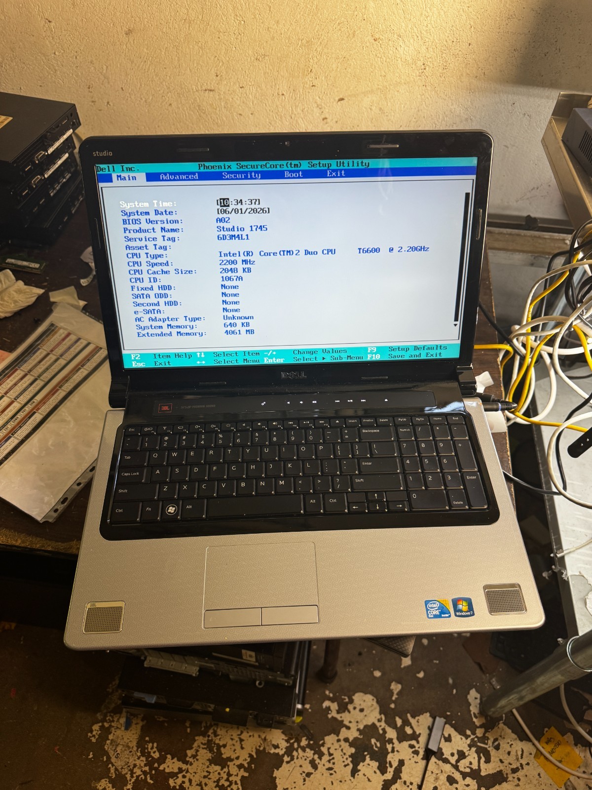 Dell Studio 1745 Intel Core 2 Duo 4GB RAM Laptop For Repair #5974