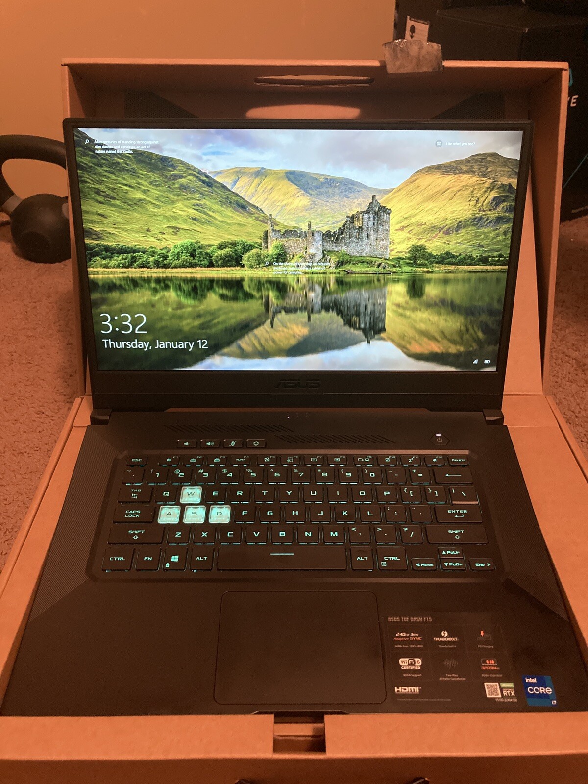 ASUS TUF Dash F15 FX516PR 15.6″ 1TB SSD 240hz i7 11th 11370h 16Gb 3070