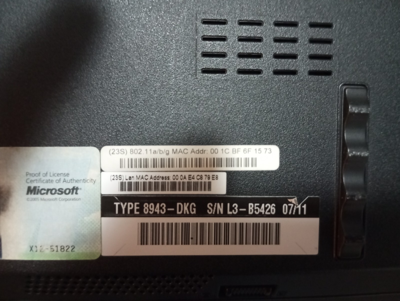 laptop pc lenovo thinkpad r61i + windows 7