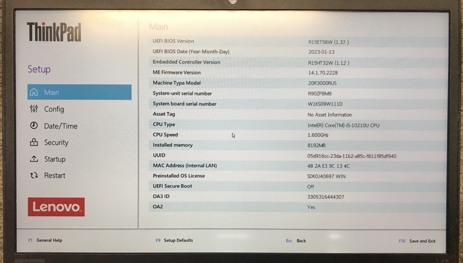 Lenovo ThinkPad L13 13.3″ Touch Laptop i5-10210U 8GB RAM 256GB NVMe, As Is