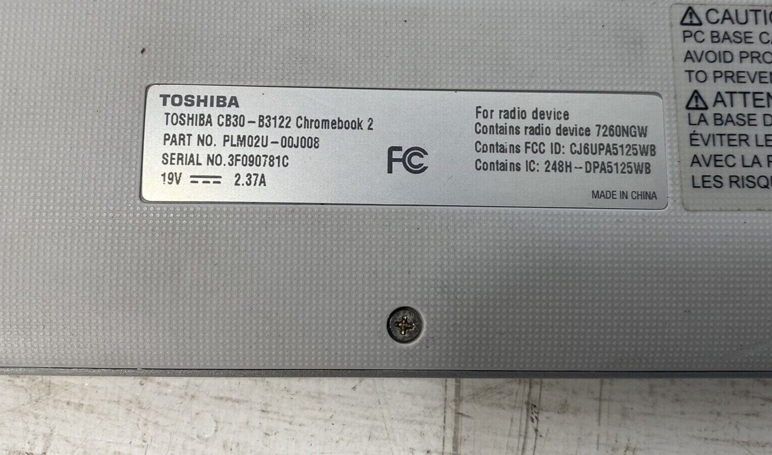 Toshiba Chromebook 2 CB30-B3122 13.3in Intel 4GB 16GB SSD Chrome OS with Charger