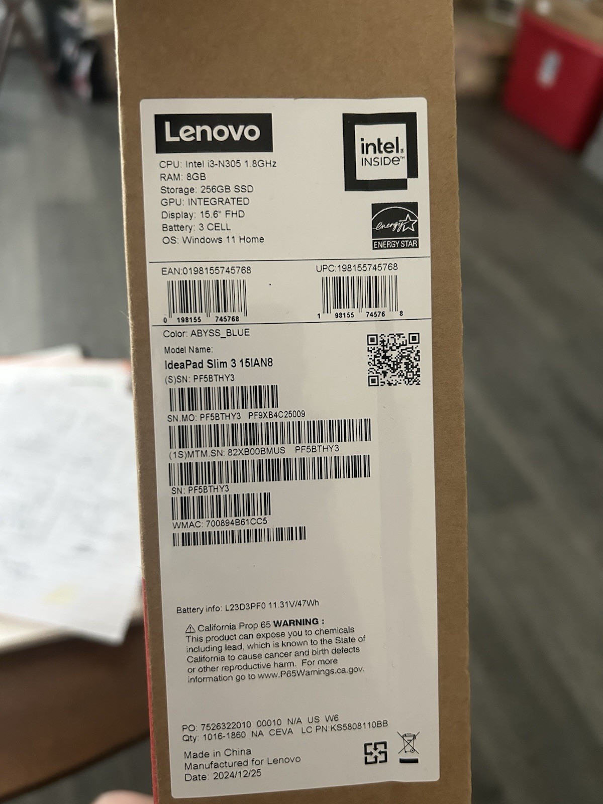 Lenovo ThinkPadSlim 3i Laptop