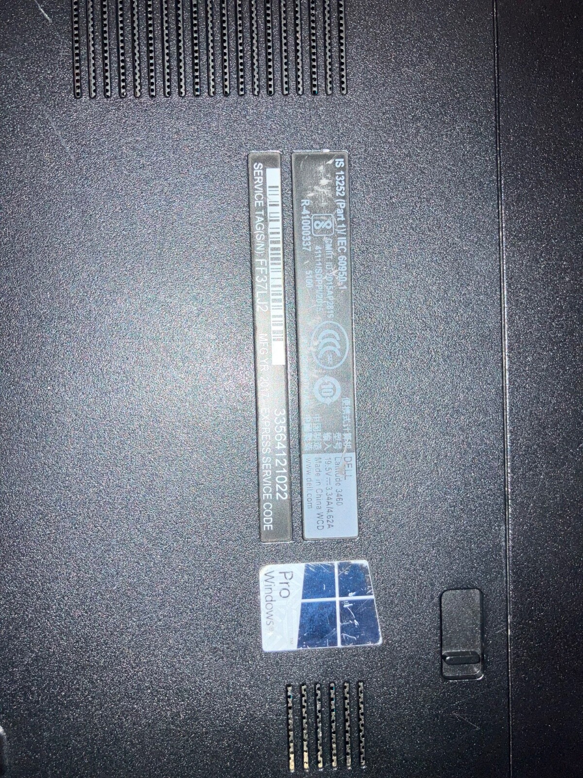 Dell Latitude 3460 14in No HD No RAM No OS Working battery and motherboard