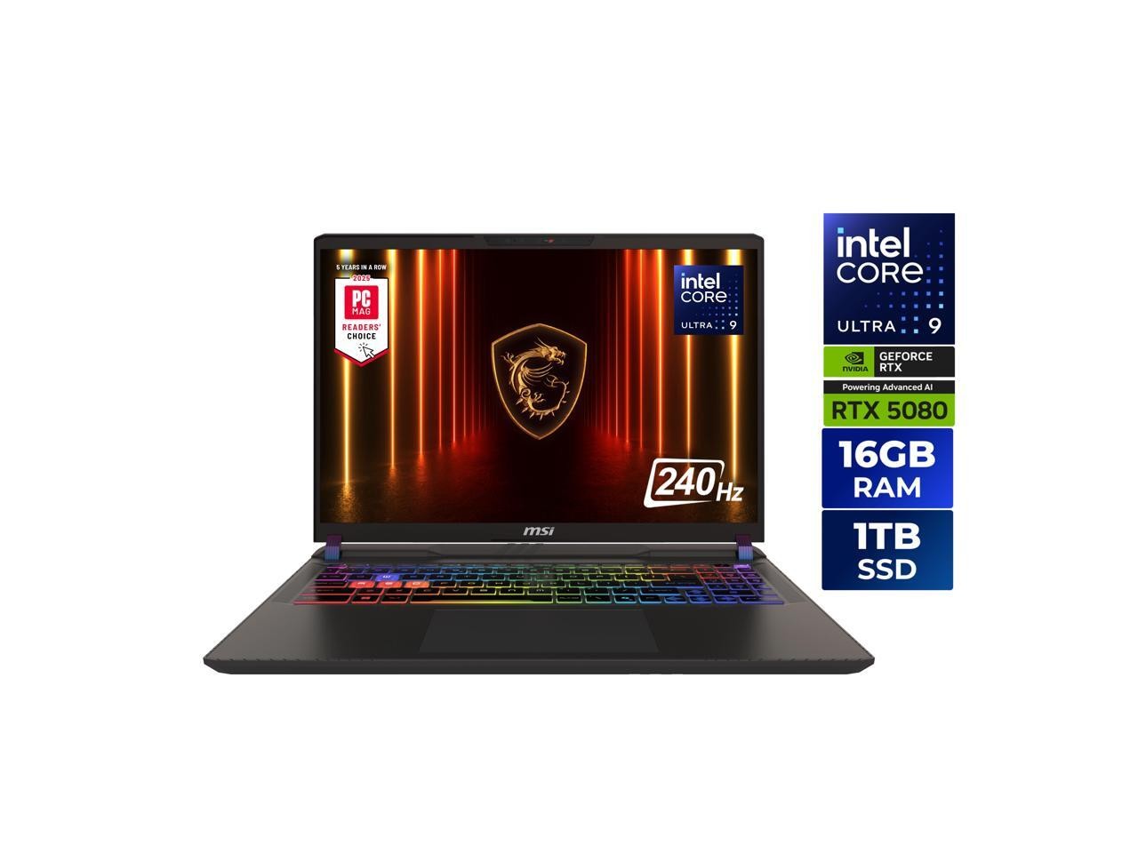 MSI Vector 16 HX AI 16″ QHD+ Intel Core Ultra 9 275HX 16GB 1TB SSD RTX 5080 W11H