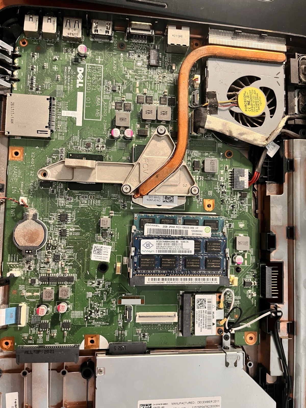 Dell Inspiron N5040 Laptop & Power Supply & Optical Mouse For Parts No HardDrive