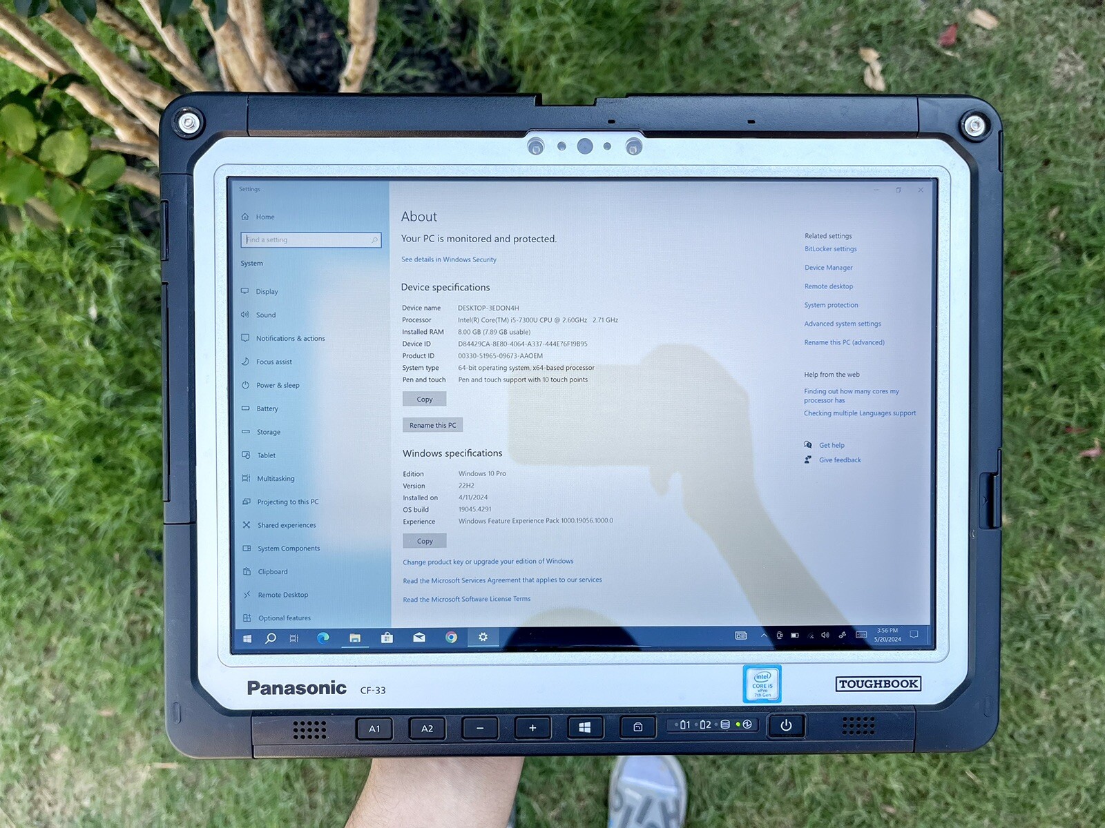 Panasonic Tough Tablet CF-33 12.1″ Touch 2.60GHz Core i5-7300U 8GB RAM 256GB SSD