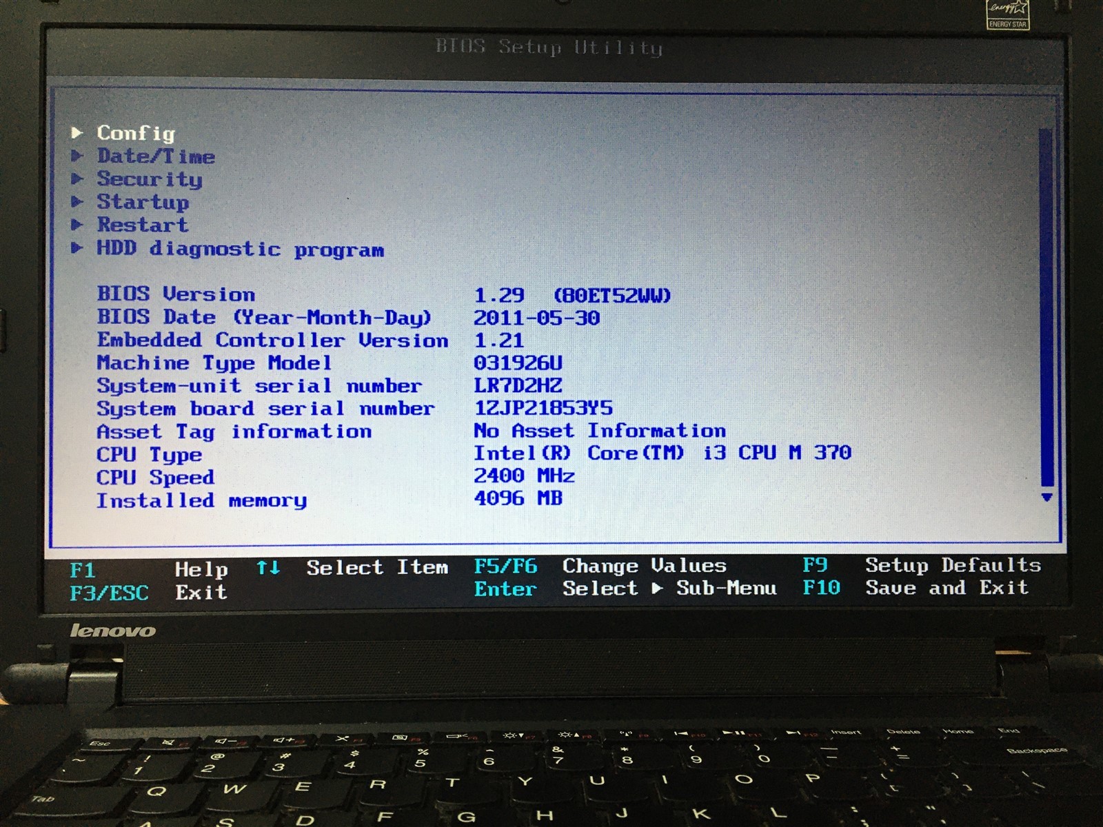 Lenovo ThinkPad Edge Laptop Intel Core i3 M370 2.40GHz 4GB RAM No HDD No OS