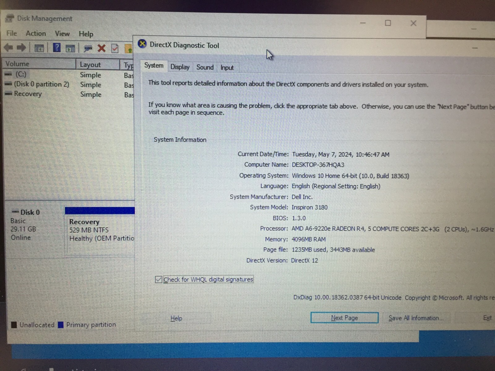 DELL Inspiron 3180 11.6″ Laptop, AMD A6-9220e/4GB RAM/32GB eMMC/Win10 Home