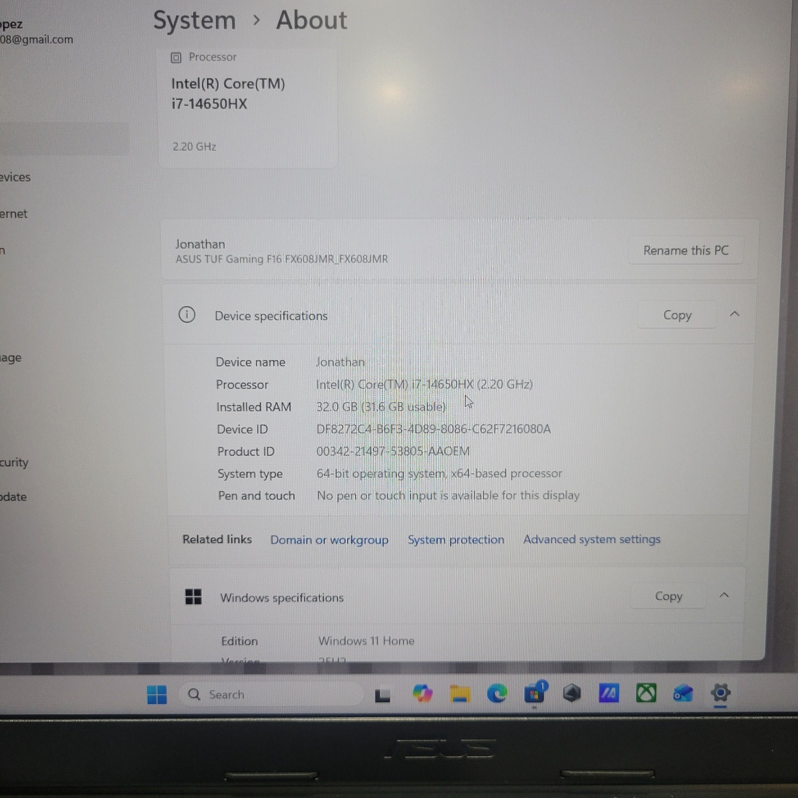 Asus TUF F16 16 165Hz FHD 2.2 GHz i7-14650HX 32GB 1TB SSD RTX 5060 69079-1 JAR