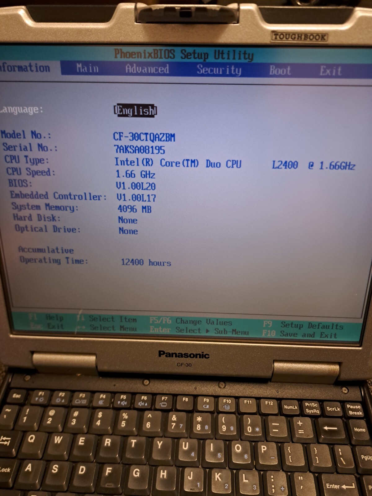 Panasonic ToughBook-CF30 NO HDD Free Ship