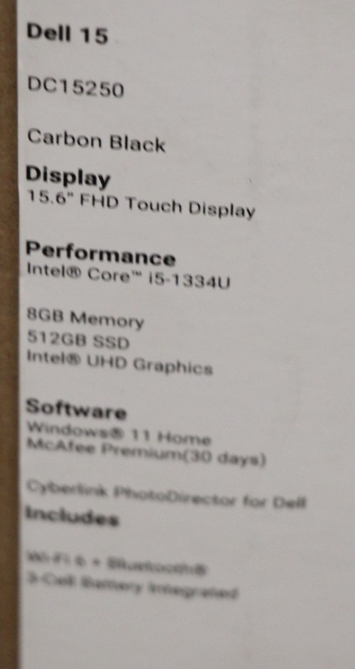 Dell 15 DC15250 15.6″ i5-1334U 1.3GHz 8GB RAM 512GB SSD