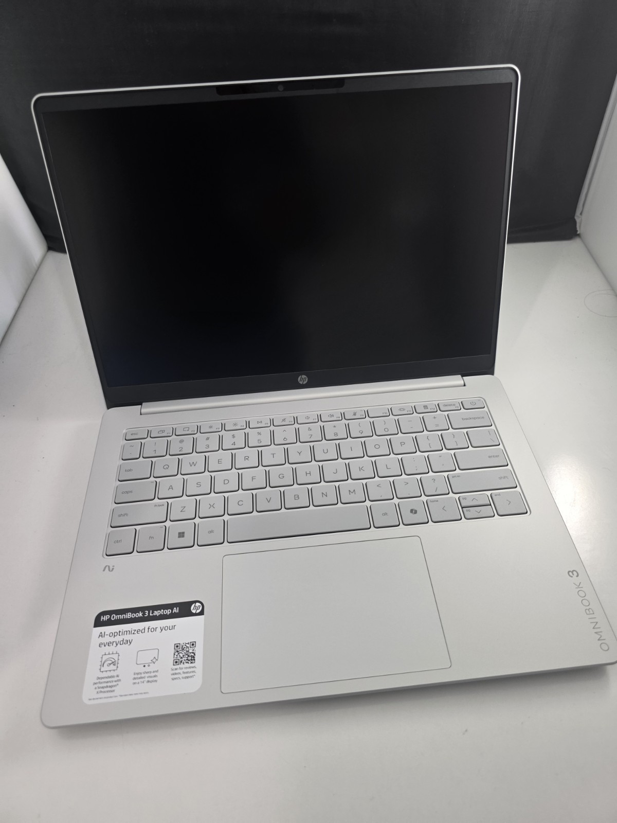 HP OmniBook 3 14″ 2K Silver Touchscreen Laptop Snapdragon X 16GB Memory -512GB