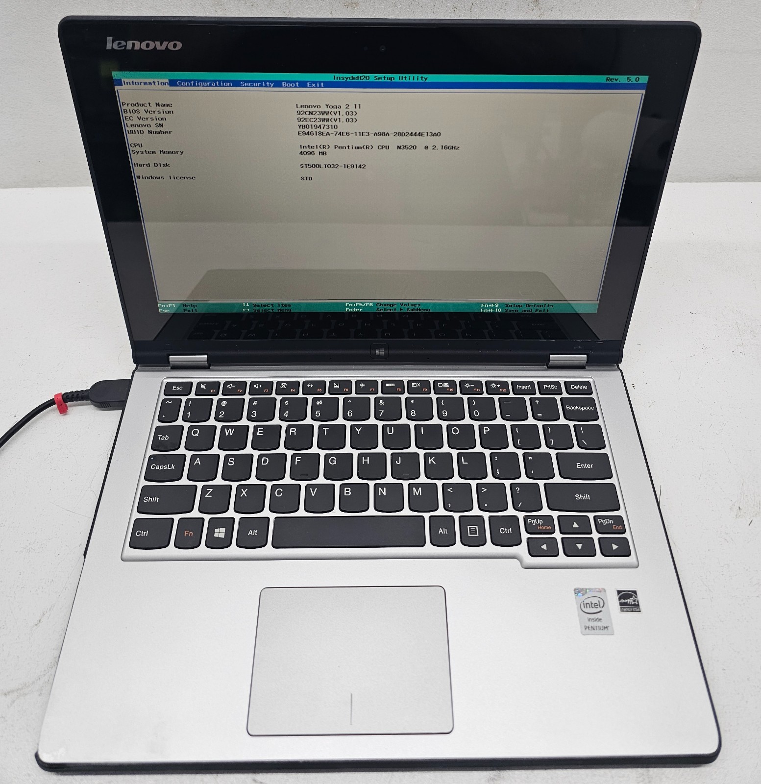Lenovo Yoga 2 11 Laptop Intel Pentium N3520 4GB Ram 500GB HDD NO OS (FL)
