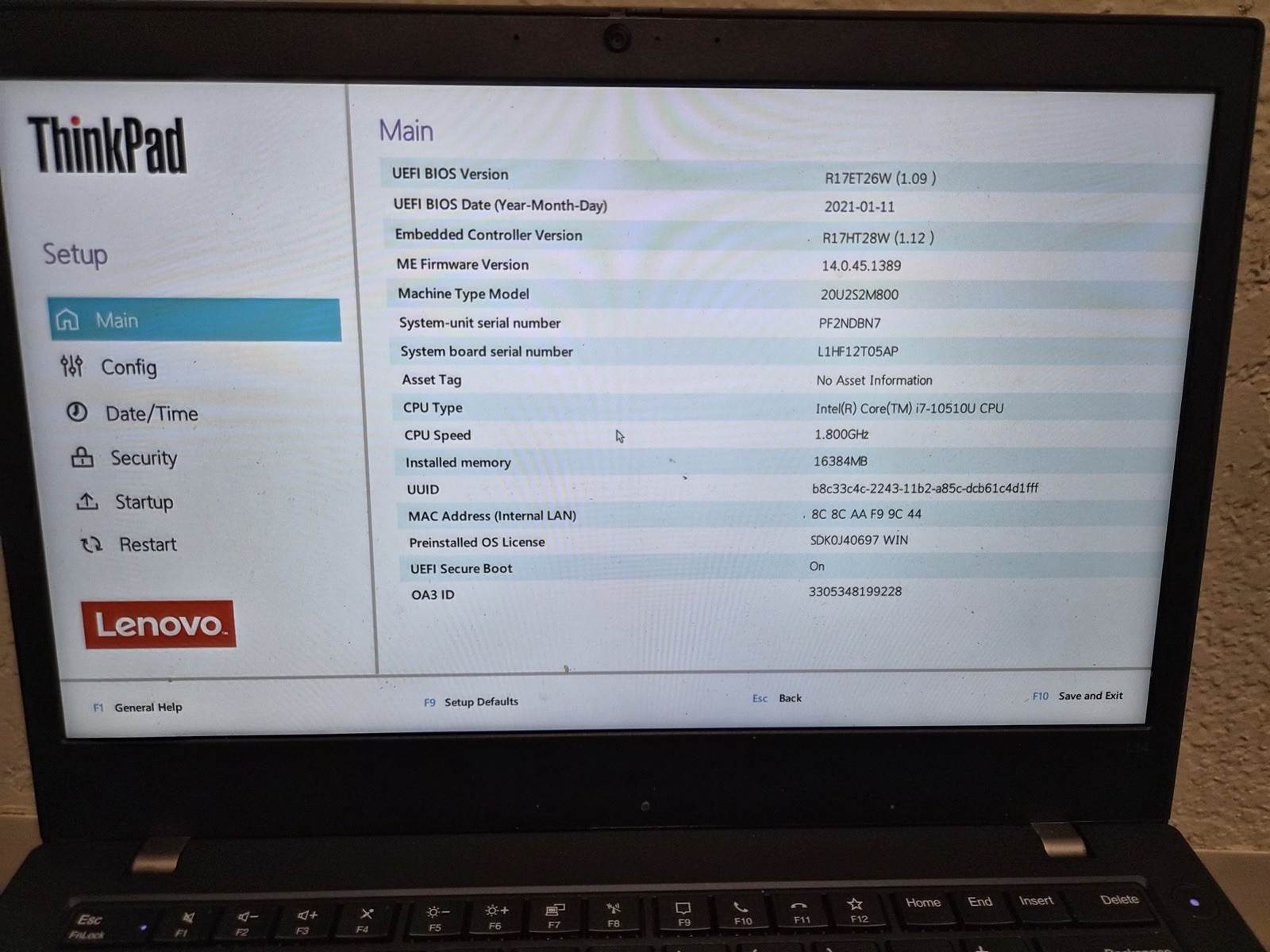 Lenovo ThinkPad L14 Gen 1 Laptop 14-inch No Ram And SSD core i7 10th gen