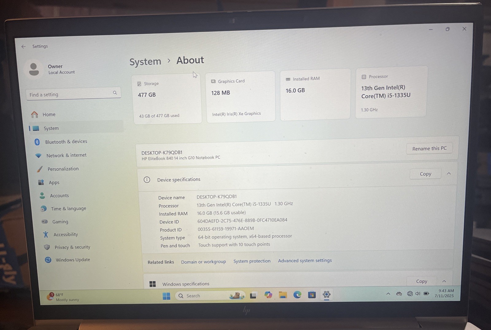 HP EliteBook 840 G10 14″ i5-1335U@1.3GHz, 16GB RAM, 512GB M2, Win 11 Pro *READ*