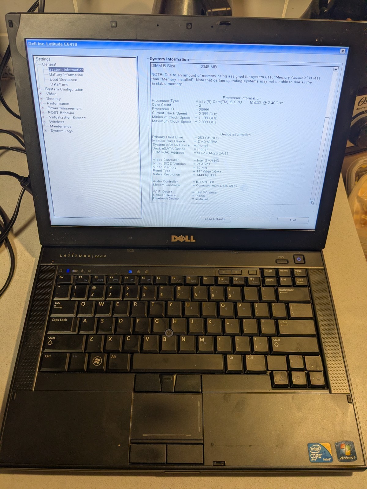 Dell Latitude E6410 Laptop 14″ Core i5 M 520 2.40GHz 4GB Win 7 250GB HDD