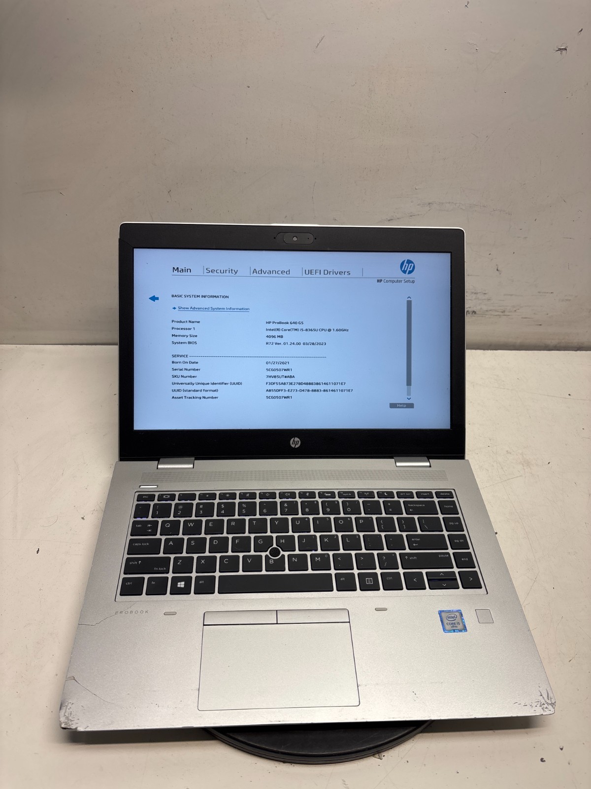 HP ProBook 640 G5 Intel Core i5-8365U 1.6ghz 4GB 128GB SSD